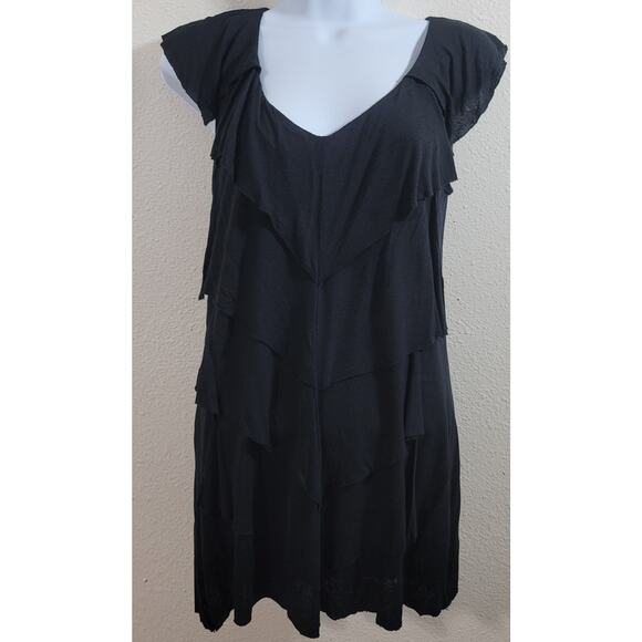Cabi Black Multi Tiered Ruffled Top Medium Soft Flowy Lightweight Flowy Soft - Picture 1 of 6